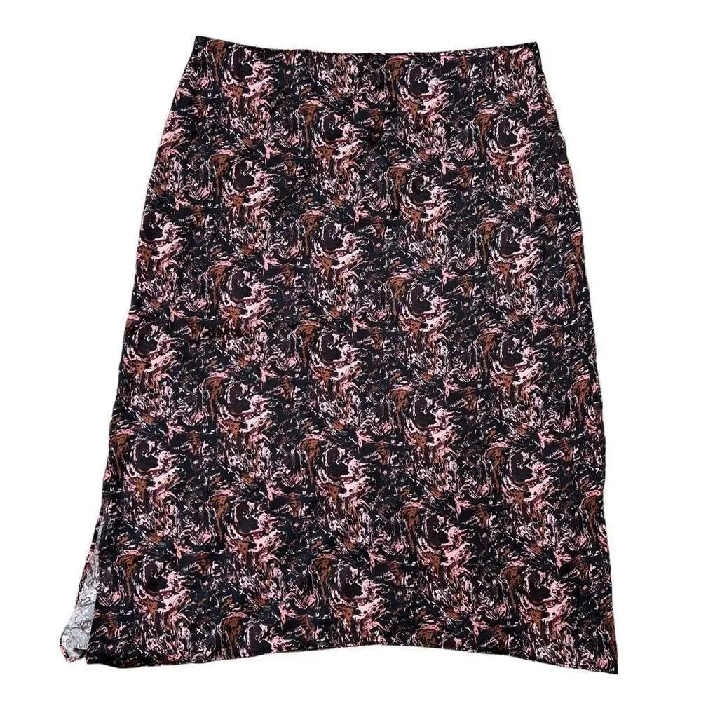 Halogen midi skirt elastic waist side slit size 1X NWOT